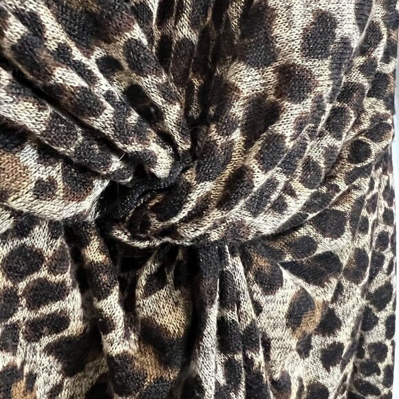 New Directions Leopard Print Dress Long Sleeve Size 6 Twist Knot Detail - Picture 2 of 6